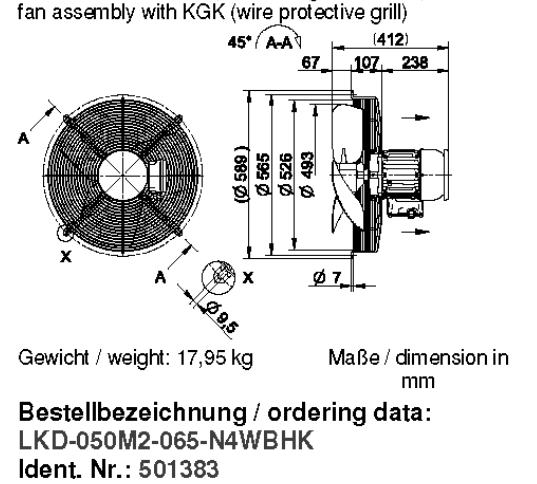 Габаритные размеры и исполнение KGV EX(e) 500/28 T4 400V 100968